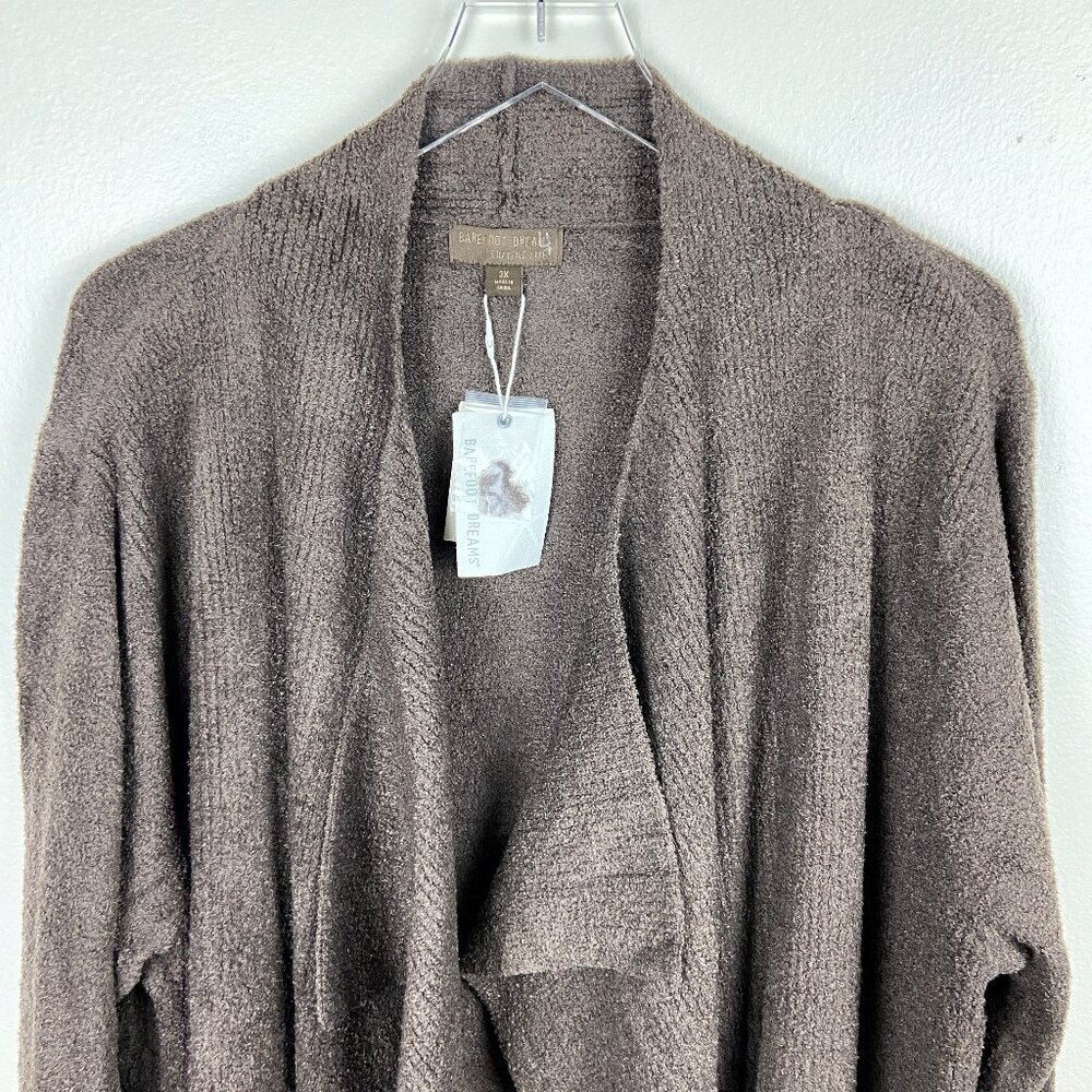 BAREFOOT DREAMS | CozyChic Lite Ribbed Island Wrap Cardigan Java 3X - Picture 4 of 9